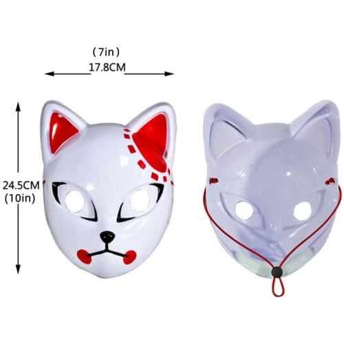 Halloween Demon Killer Mask, LED Cosplay Mask Japanese Anime with 3 Light Modes for Halloween Costume Masquerade Carnival