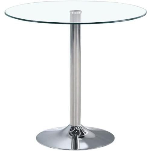 27.3 Round Glass Dining Table, Modern Circular, Sturdy Base and Perfect for 2-4 Seat, Bistro Style for Dining Room, Living Room, Balcony, Cafe