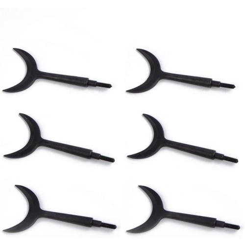 AMEYXGS 6 Pcs Traditional Hunting Broadheads Solid Metal Arrow Tips Black Arrowheads Archery Screw in Arrowheads for Hunting and Target