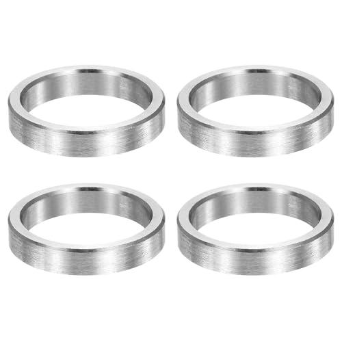 MECCANIXITY 4pcs M20 Metal Spacers, M20 IDx25mm ODx5mm Length Stainless Steel Spacer Round Unthreaded Standoff Bushing Plain Finish for Screw Bolts, Silver 20x25x5mm