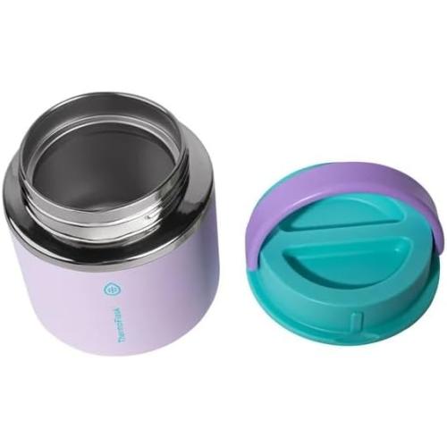 ThermoFlask 20 oz Insulated Food Jar, 2-Pack, Pink and Blue, Hot 12 Hours Cold 24 Hours (Gray and Light Pink)