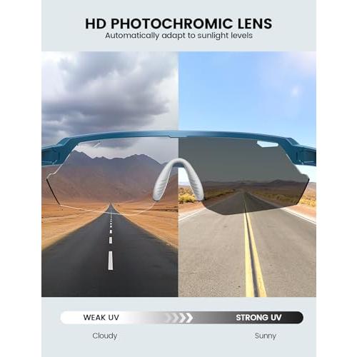Lamicall Photochromic Sports Sunglasses for Men Women