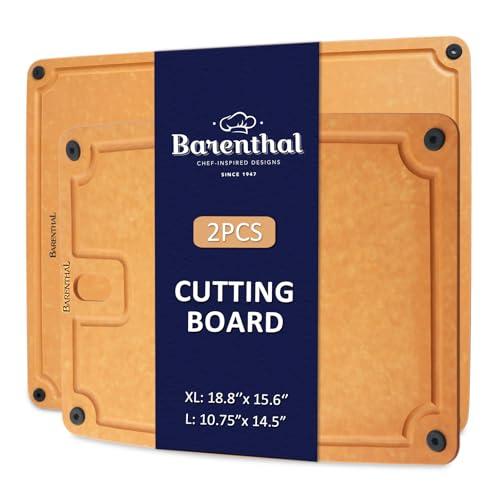 Barenthal Large Cutting Boards for Kitchen Dishwasher - 2PC Cutting Board Set Double-Sided with Non-Slip Feet and Juice Groove Composite Chopping Board for Kitchen Knife Friendly XL(18.8) L(14.5)