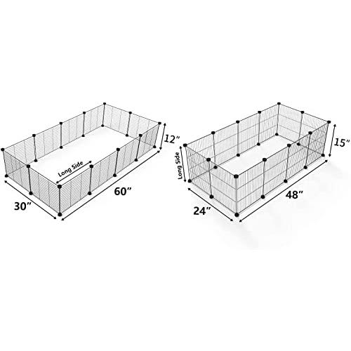 LURIVA Small Animal Playpen, Guinea Pig Cages, Pet Playpen, Rabbit Cage,Small Animal Cage, Puppy Kitten Dog Playpen, Indoor Outdoor Portable Metal Wire Yard Fence,15 X 12 Inch, 16 Panels, Black.