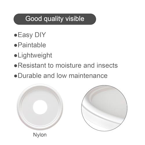 EIFHYT Molded Nylon Ceiling Medallion for Light Fixtures and Ceiling Fans 13OD x 4ID x 1-1/8P (Fits Canopies up to 10-1/4) White