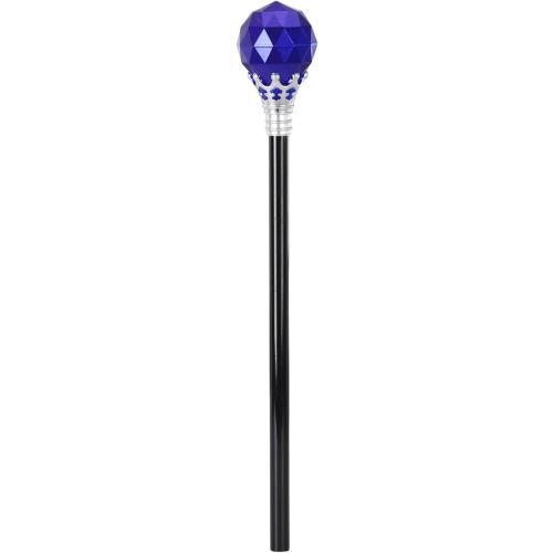 Royal Blue Halloween Cosplay Plastic Diamonds Crown Wand King Queen Price Princess Role Play Sceptre Dress-Up Accessories