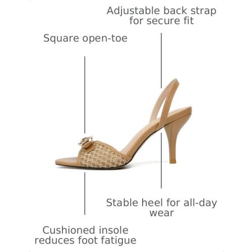 Vertundy Women's Slingback Kitten Heels Low Heel Square Open Toe Sandal Heels Fahion Dressy Women Shoes