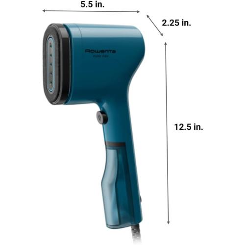 Rowenta PurePop Handheld Steamer for Clothes 1.5 Lbs 15 Second Heatup, 2.3 Oz Capacity 1150 Watts Portable, Ironing, Fabric Steamer, Garment Vacation Essentials, Travel Must Have Blue DR2020 DR2020U1