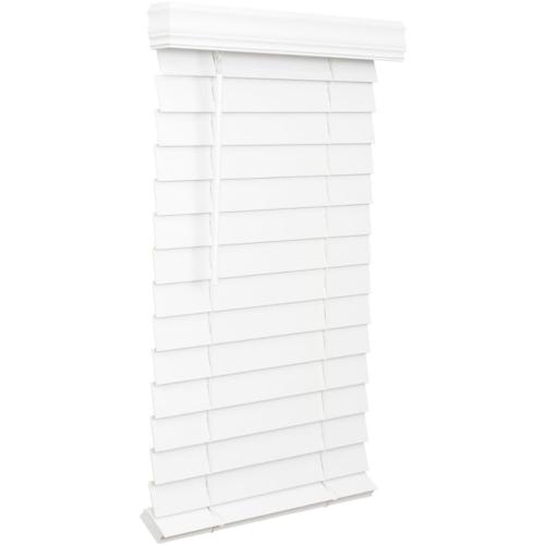 LOTUS & WINDOWARE 2.5-inch Cordless Faux Wood Blind, Plantation Style, 22.5 Wide x 36 Long, Smooth, Bright White – for Living Room, Bedroom, Interior Door Windows