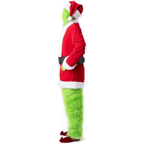 SONOTA Christmas Costume Adult Men Santa Claus Outfit Furry Green Giant Monster Professional Realistic Xmas Cosplay Suit large