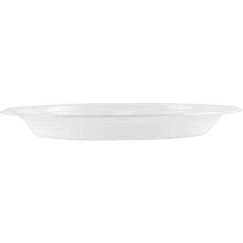 Restaurantware-RW Base 10.4 Inch Microwavable Food Plates, 150 Round Plastic Plates - 3 Compartments, Disposable, White Plastic Dinner Plates, Serve Hot And Cold Foods, For Restaurants And Cafes
