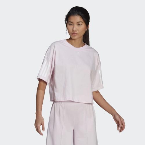 Adidas Women's Hyperglam Boxy Tee, Almost Pink 2XS