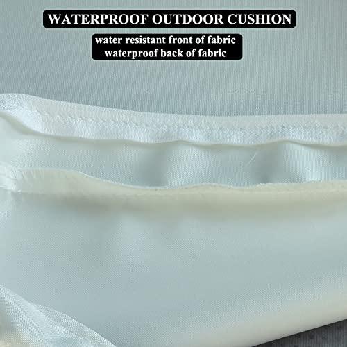 Color Grey Patio Chair Cushions Non Slip Bottom Chair Pad with Ties Set of 2 Waterproof Square Outdoor Seat Cushion Replacement for Garden Swing Furniture
