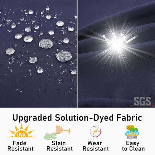 Blue 2Pack Topotdor Outdoor Chair Cushions, Waterproof Patio Chair Cushions for Outdoor Furniture, Round Corner Outdoor Seat Cushions Color Fastness Chair Pads with Ties, Blue