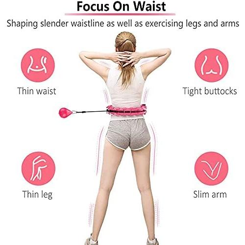 Smart Weighted Hoola Fitness Hoops for Adults Weight Loss, 24 Detachable Knots, 2 in 1 Adomen Fitness Message (PURPLE)