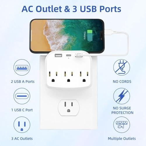 Cruise Ship Power Strip: Multiple Outlets for Your Cruise Cabin, Protect Your Electronics from Power Surges