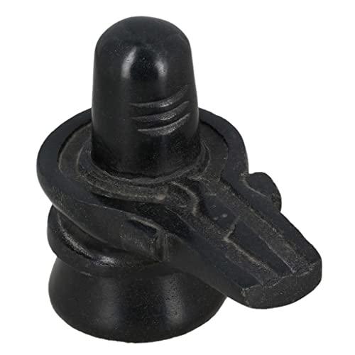 StonKraft Marble Shiva Lingam Shiv Ling Idol Murti Statue Adiyogi (Black Lingam)