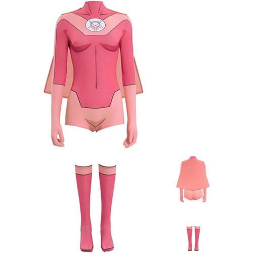 Size L Atom Eve Cosplay Costume, Invincible Women Jumpsuit Cape Mark Grayson Halloween Party