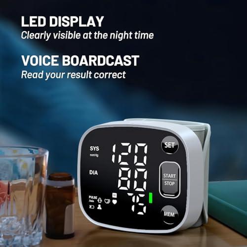 Oklar Wrist Blood Pressure Monitor, FDA Cleared Rechargeable BP Machine