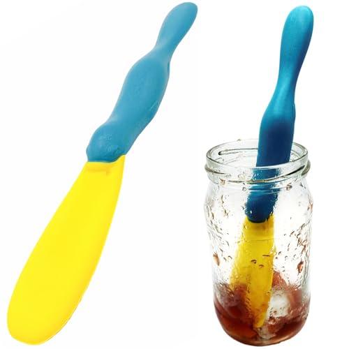 Splatypus Jar Spatula for Scooping and Scraping - Unique Fun Cooking Kitchen Gadgets for Foodies - BPA-free & 100% Food Safe - Crepe Spreader, One Sise, Blue, SP-001