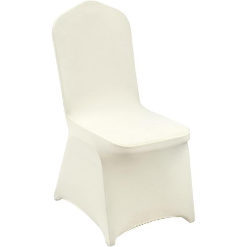 VEVOR Stretch Spandex Folding Chair Covers, Universal Fitted Chair Cover, Removable Washable Protective Slipcovers, for Wedding, Holiday, Banquet, Party, Celebration, Dining, 100PCS (Ivory/Beige) | for Wedding Holiday Party Banquet Celebration, Elegant Event Decor, Dining Room Chair Cover, Removable Washable Slipcovers
