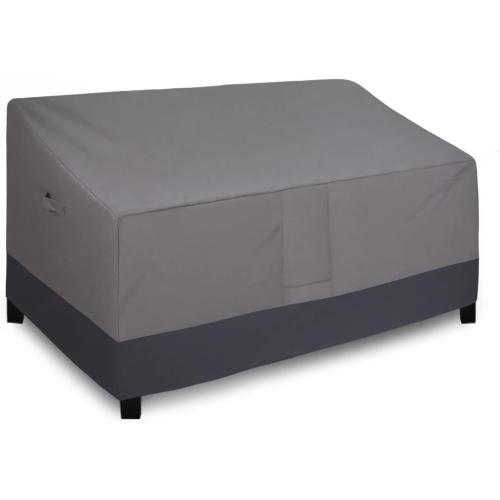 Easy-Going Outdoor Couch & Bench Cover - Heavy Duty 3-Seater Patio Sofa Cover - Windproof & Durable - Gray/Dark Gray (85Wx37Dx35H inch)
