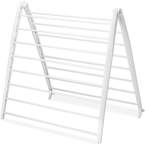 White Whitmor Spacemaker Folding Drying Rack, Freestanding Indoor Clothes Dryer, Space Saving Compact Design, 6L x 26W x 51.5H, White