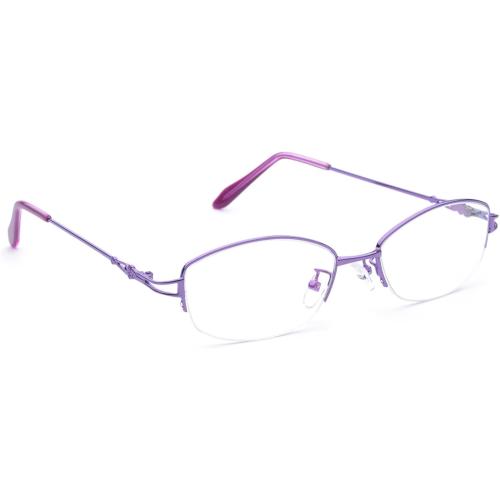 KAIYIDA Titanium Alloy Nearsighted Glasses - Womens Distance Half Frame Myopia Glasses 9865 51017-135