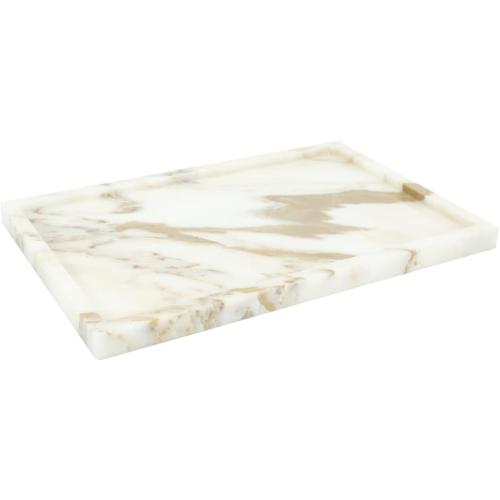 100% Natural Marble Serving Tray Luxury Marble Storage Tray for Home Decor Stone Tray for Bathroom/Kitchen/Vanity/Dresser,Plate Holder for Tissues, Candles, Towel