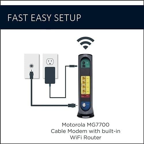 Motorola MG7700 Modem WiFi Router Combo with Power Boost | Approved by Comcast Xfinity, Cox and Spectrum | for Cable Plans Up to 800 Mbps | DOCSIS 3.0   Gigabit Router