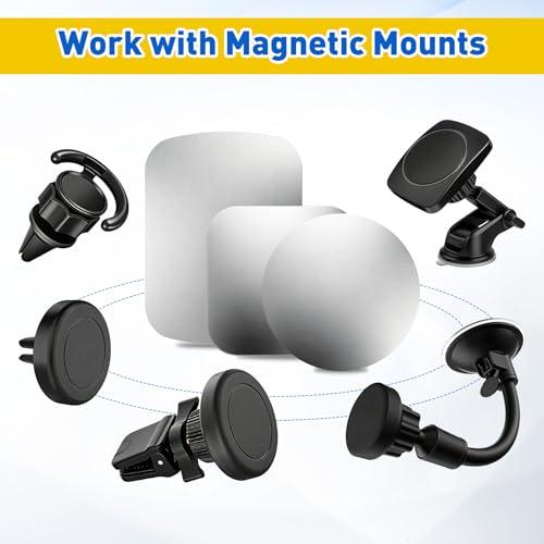 50pcs Adhesive Metal Plate for Phone Magnet (0.39 Inch) - Round Iron Stickers Universal Plates Sheets for Magnetic Car Mount Holders/Phone Case/Wall