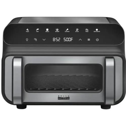 Silver and Black Stainless Steel 5-in-1 Touchscreen Indoor Grill & Air Fryer by bella PRO