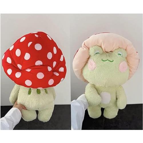 Frog Plush 10 Cute Frog Mushroom Hat Stuffed Animals Kawaii Plush Toys Throw Pillow Home Room Decor Aesthetic Gift