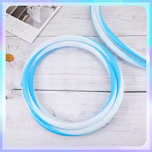 Jerify 4 Pack LED Hoop Light up LED Glowing Lights Fitness Exercise Hoops 10 Color Changing Exercise Glowing Hoop for Halloween Party Favors Dance Dark Fitness