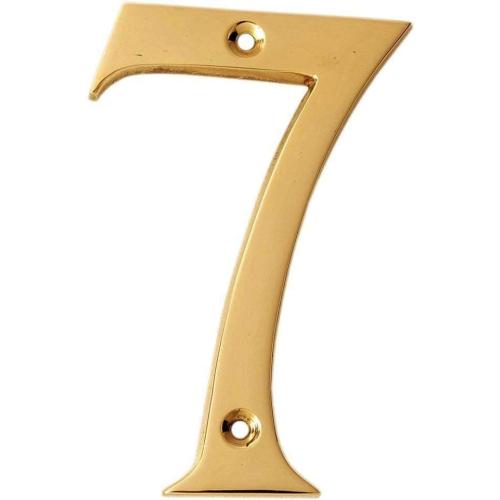 eSplanade 4 Brass House Hotel Door Number Plaque Numeric Numerical Digit 0-9 (7 (Seven))