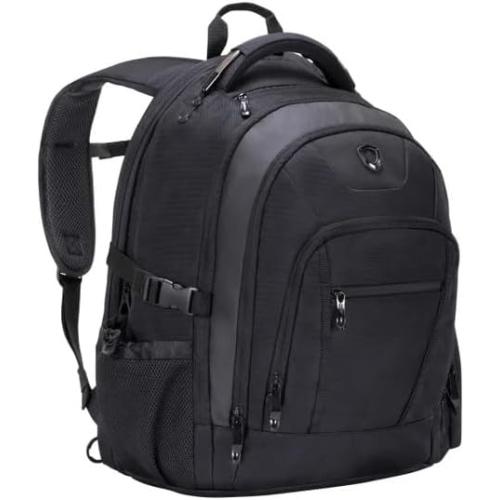 19-Inch Laptop Backpack, Multi-Pocket Travel Backpack with Large Capacity, Water-Resistant Computer Bag for Work, School, Business, and Carry-On Travel