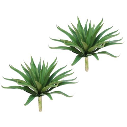 Velener Fake Agave Artificial Plant: Unpotted Fake Plant for Room Decor, UV Resistant Faux Agave Plant for Outdoor/Indoor Decor, 22 inches, 2 Pack