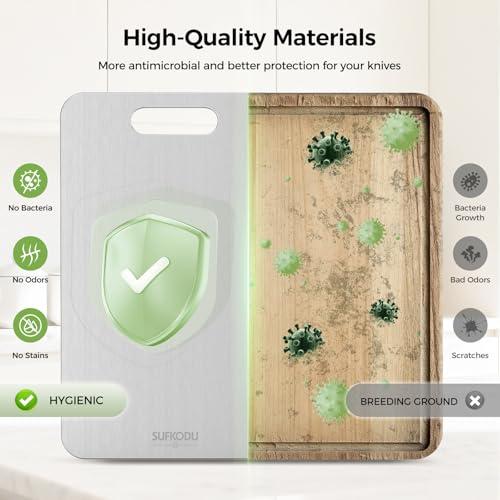 Titanium Cutting Board Set of 3, 100% Double-Sided Titanium Cutting Boards for Kitchen, Dishwasher Safe Non-Toxic Chopping Boards for Meat, Vegetables, Fruits, Raw and Cooked Food Prep (M L XL）