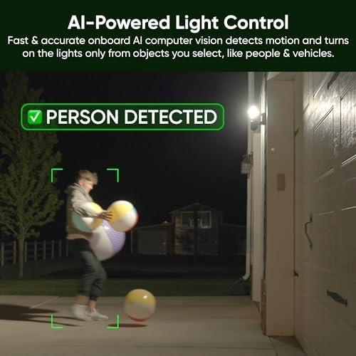 WYZE Floodlight Camera Pro, PCMag Editors' Choice 3000-Lumen LEDs, 2.5K HD Outdoor Security Camera, 180° Wide View, Motion Detection, Color Night Vision, Works with Alexa & Google, Free Expert Setup