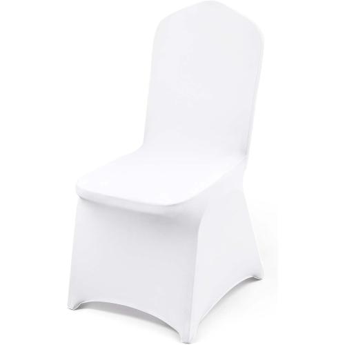 VEVOR 25 Pcs White Chair Covers Polyester Spandex Chair Cover Stretch Slipcovers for Wedding Party Dining Banquet Flat-Front Chair Covers