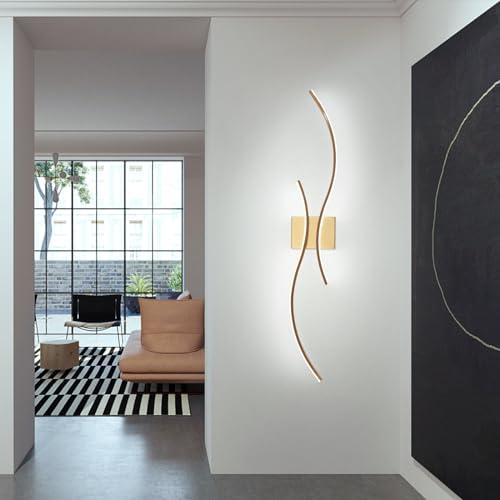 Product new. Box damage CANEOE Modern Wall Sconce, 39Inch Gold LED Wall Light Fixtures,6000K Bathroom Vanity Light Fixtures Over Mirror Indoor Bedroom Wall Lamps for Living Room Hallway Sconces Lighting