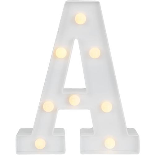 Restaurantware Illumify 6.9 x 1.2 x 8.7 Inch Light Up Letter 1 Durable Marquee LED Light - Letter A Touchproof White Plastic Party Light Keyhole Slot For Parties Weddings Or Special Events