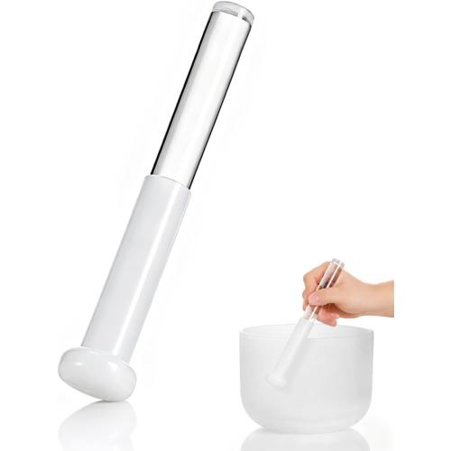 Hemoton Tibetan Singing Bowl Stick Acrylic Mallet Crystal Singing Bowl Striker for Sound Bath Meditation Chanting Therapy Smooth Grip 7.87 inch 1 X Mallet