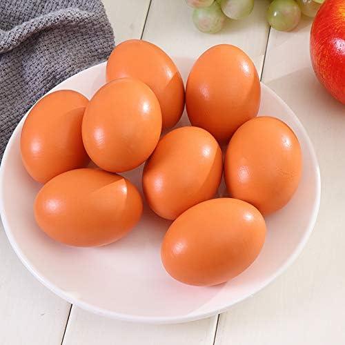 Wooden Eggs Fake Eggs Dummy Eggs Nest Eggs Help Laying Hen Agricultural Tool Eggs for Nesting Box 6 PCS
