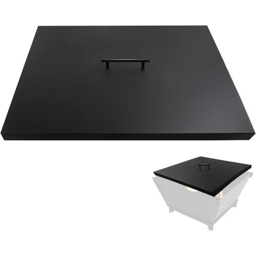 Fire Pit Cover Lid 34 x 34 Square Drop-in Outdoor Fireplace Cover Lid Multiple Sizes and Shapes Available Alloy Steel