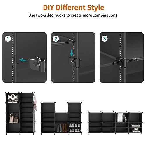 AWTATOS 8 Tiers Shoe Rack Organizer, 32 Pair Shoe Storage Cabinet, Black