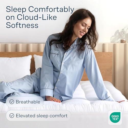 Niagara Sleep Solution 100% Cotton Top Cooling Mattress Topper - Queen Size | Cloud-Like Mattress Pad, Breathable, 20 Deep Pocket, Back Pain Relief, Perfect for Hot Sleepers, White