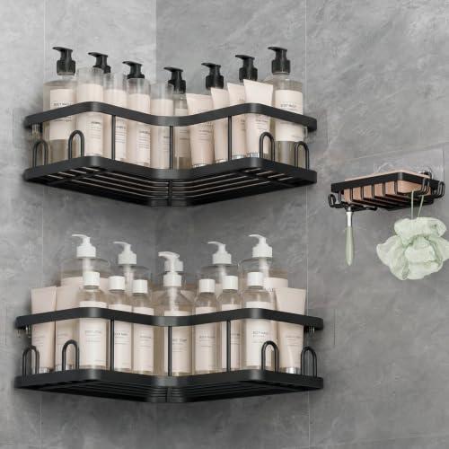 Veken Corner Shower Caddy 3-Pack, Advanced Rustproof Design&Stable Storage