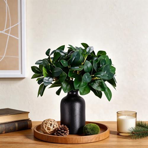 12 Artificial Plant Indoor Small Fake Plants Eucalyptus Stems With Vase