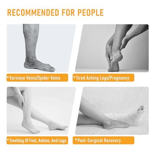 BSERA 2 Pairs Sheer Compression Socks for Women 15-20 mmHg Knee High